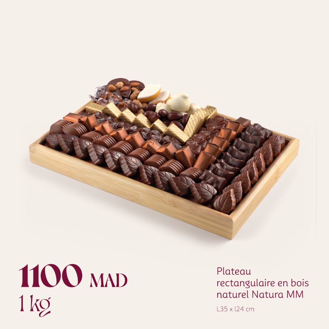 Plateau rectangulaire en bois naturel Natura